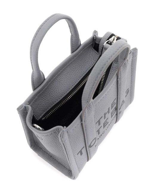 Marc Jacobs Gray Die Leder -Mini -Einkaufstasche