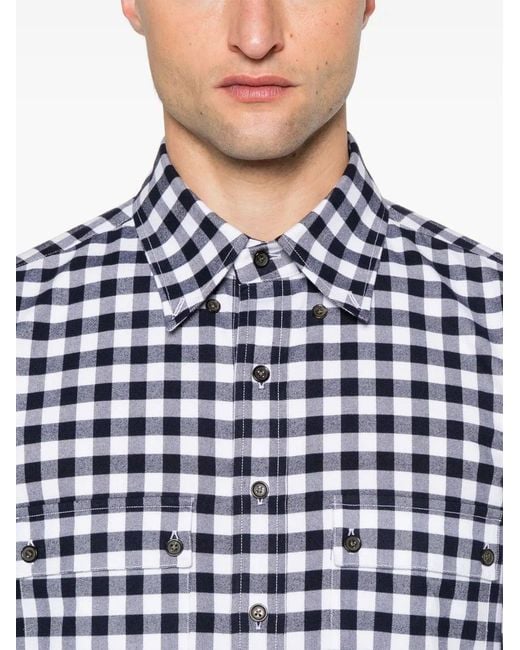 Thom Browne Blue Check Shirts for men