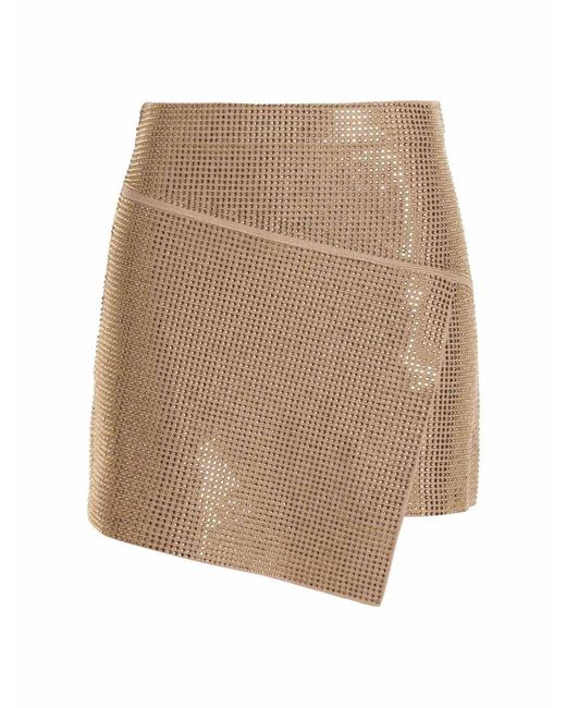 ANDREADAMO Natural Sequin Knit Skirt