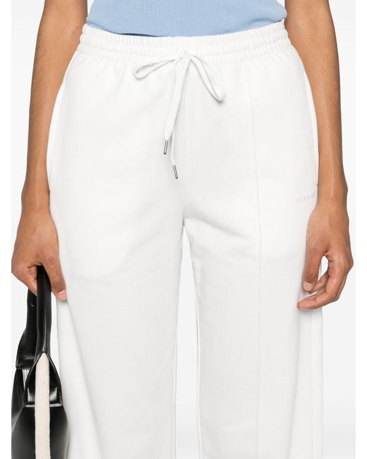 P.A.R.O.S.H. White Logo-Embroidered Straight Trousers