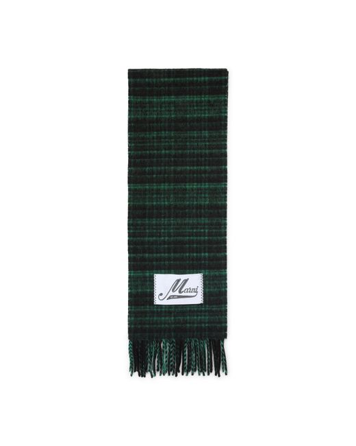 Marni Green Elegant Wool Blend Scarf for men