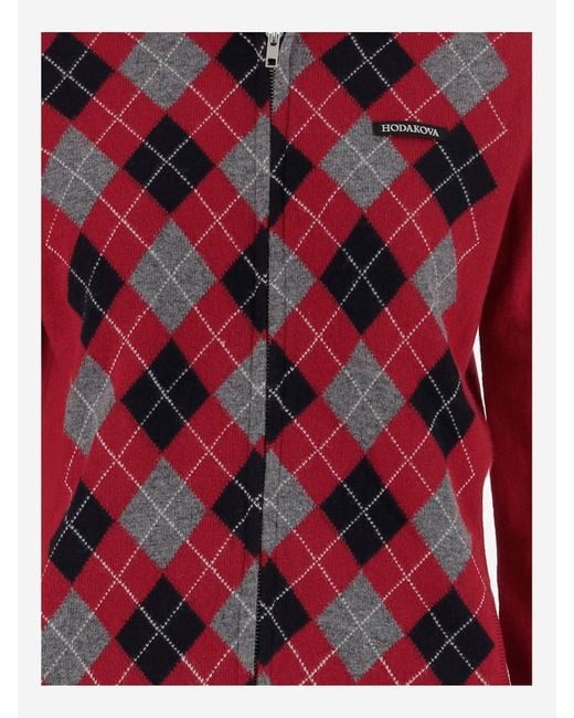 Sudadera de algodón con patrón geométrico HODAKOVA de color Red