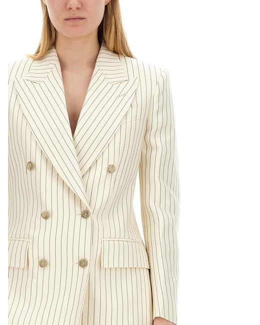 Tom Ford White Double-Breasted Jacket "Wallis