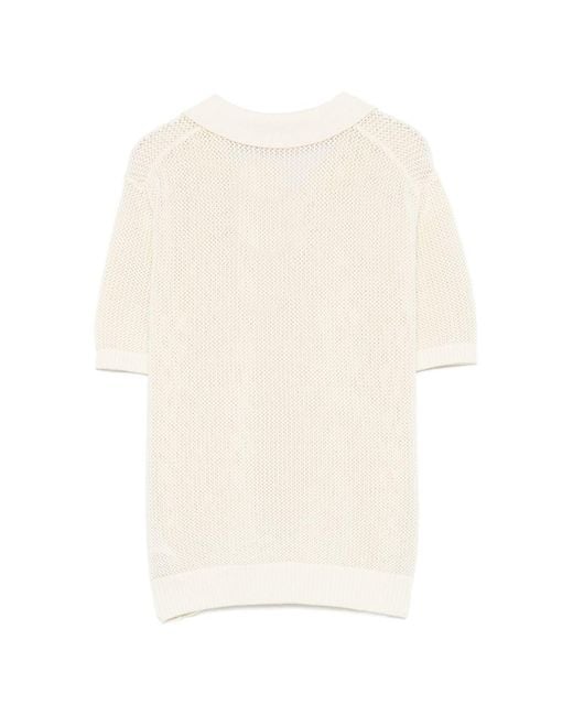 DUNST White Cotton And Linen Polo Shirt