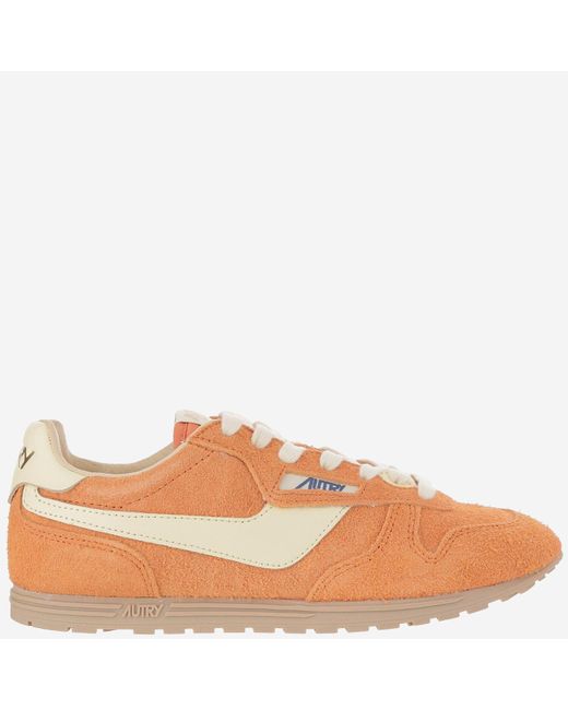 Autry Brown Windspin Leder -Turnschuhe