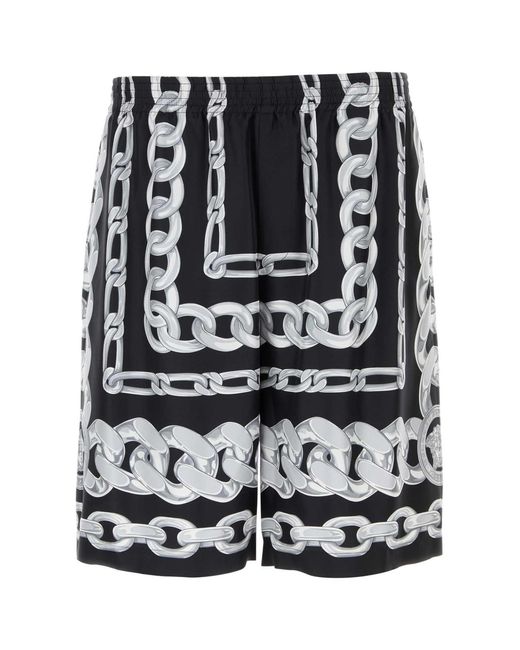 Versace Black Silk Shorts for men