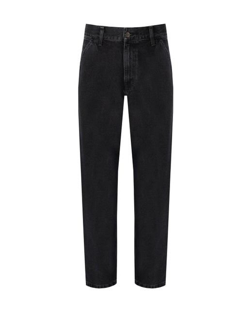 Carhartt Black Single Knee Stone Washed Jeans for men