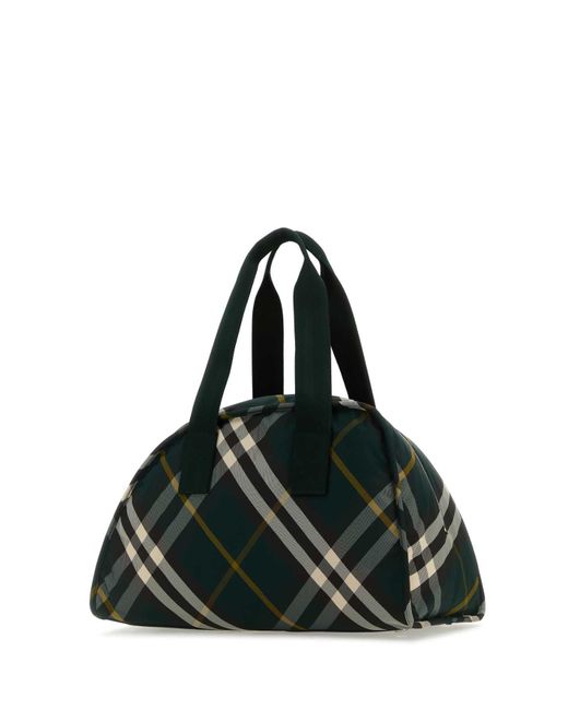 Burberry Black Printed Nylon Shield Travel Bag