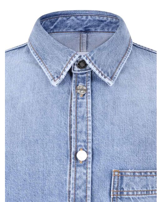 Givenchy Blue Button-Down-Hemd mit aufgesetzter Tasche