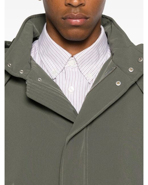 A.P.C. Green Flap-Pocket Hooded Coat for men