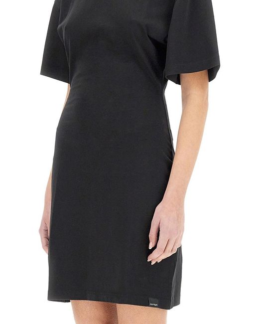 Courreges Black Short Cotton Dress