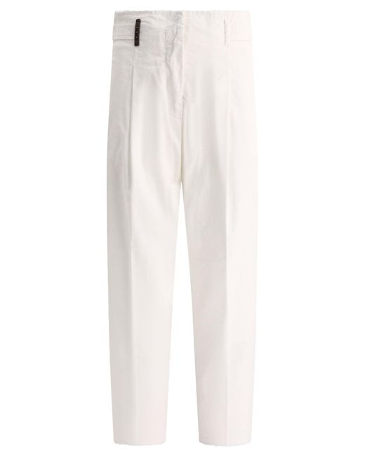Pantaloni con dettagli con frange di Peserico in White