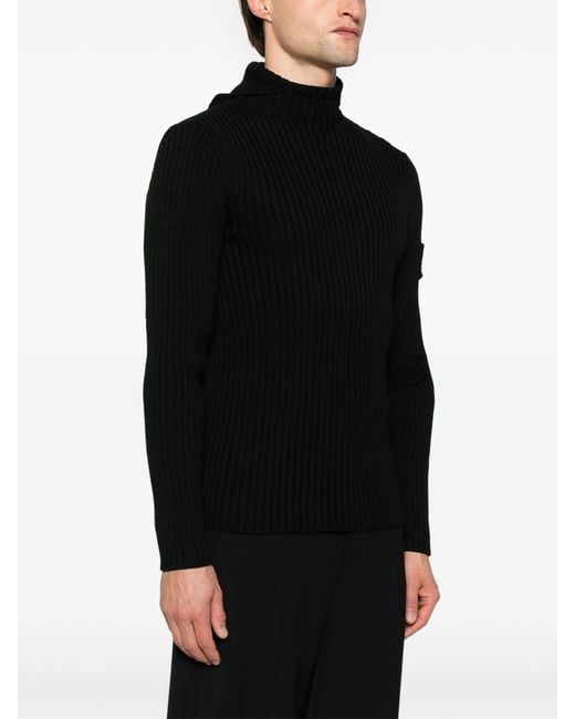 Prada Geribbelde Gebreide Hoodie in het Black voor heren