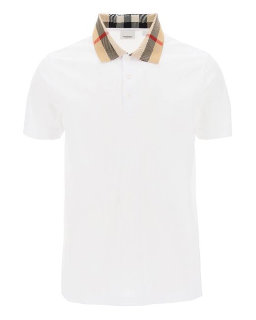 Burberry Check -kragen Cody Polo -hemd in het White voor heren