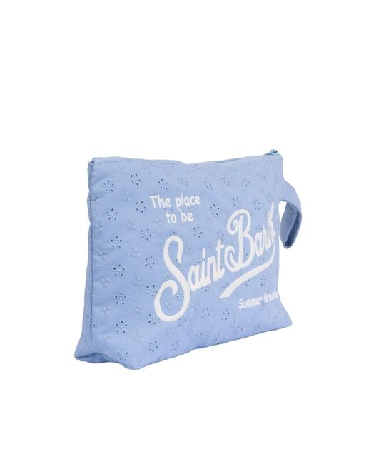 Mc2 Saint Barth Blue Aline Sangallo L Cotton Mini Flowers Embry 36 Emb