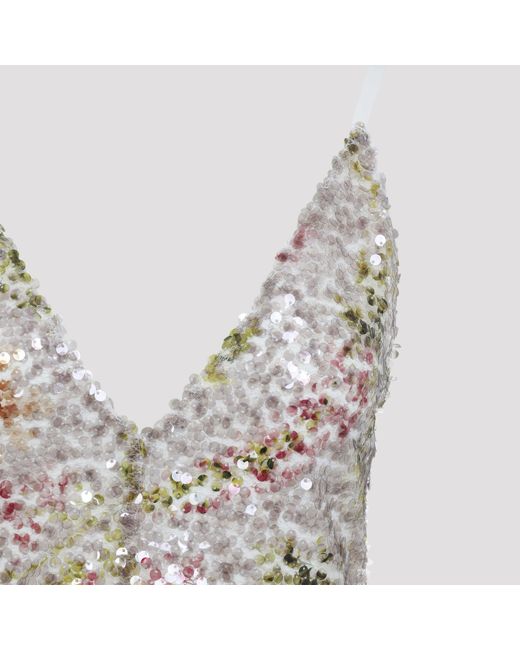 Alberta Ferretti Kleedjes ,Veelkleurig ,Polyester Paillettes Lange Jurk in het Gray