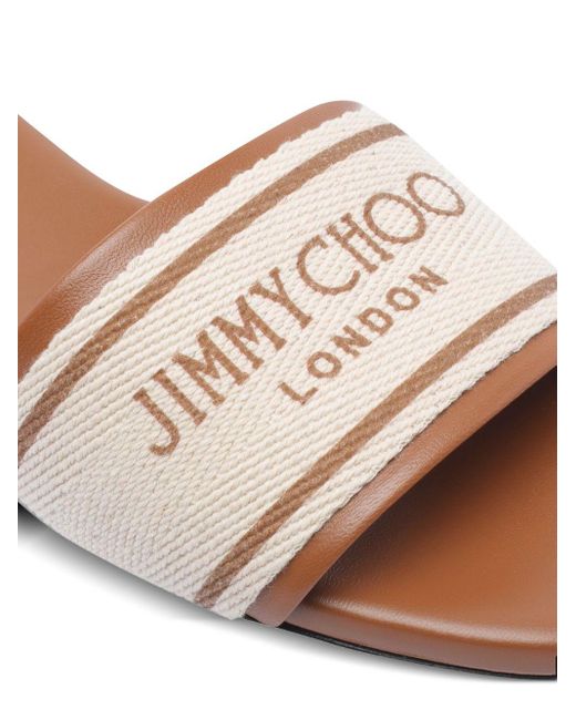 Jimmy Choo Pink Joa Flat Canvas Flat Sandals
