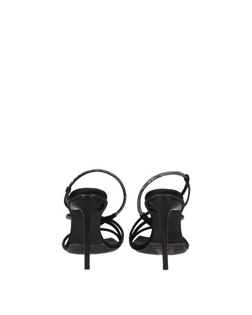 Max Mara Black Stark Leather Sandals