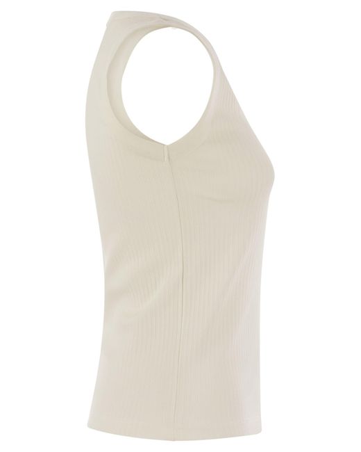 Week-end Max Mara Top de fil de coton à côtes multiples Weekend by Maxmara en coloris Natural