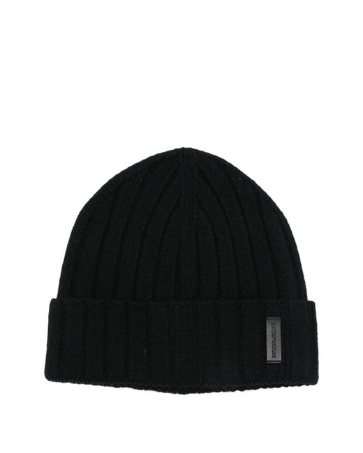 Emporio Armani Black Bonnet Hat for men