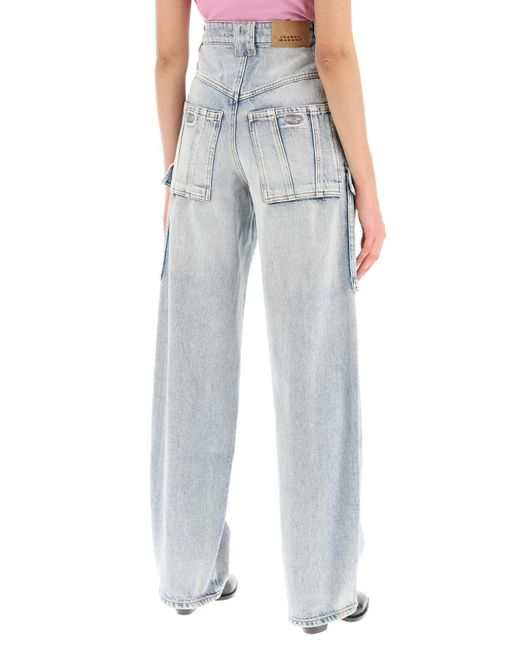 Isabel Marant Heilani Cargo Jeans in het Gray