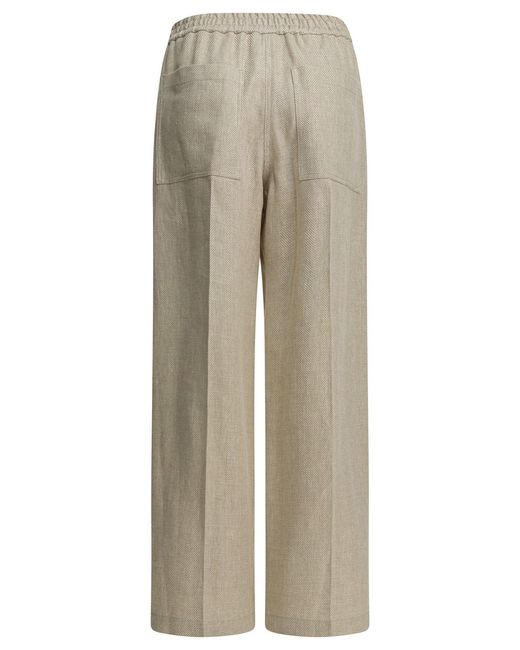 Brunello Cucinelli Natural "Loose Track" Pants