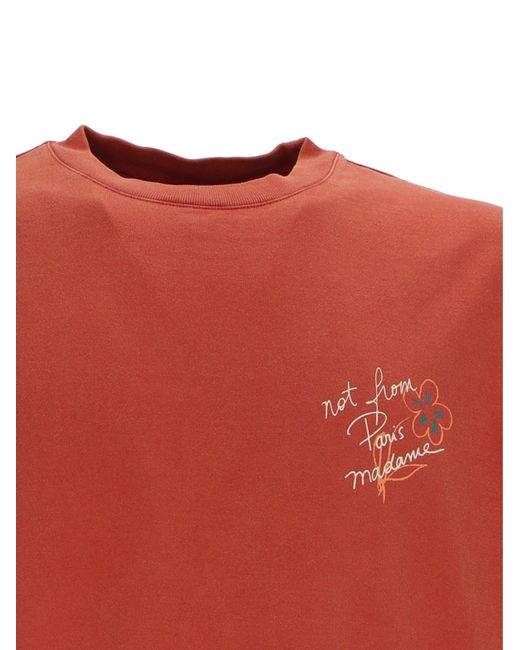 Drole de Monsieur Red Brick Esquisse Slogan T Shirt