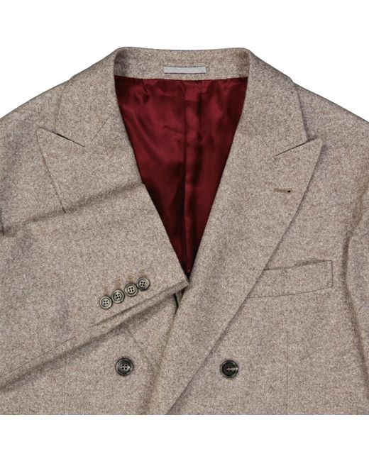 Brunello Cucinelli Dubbele Breasted Wool Jacket in het Brown voor heren
