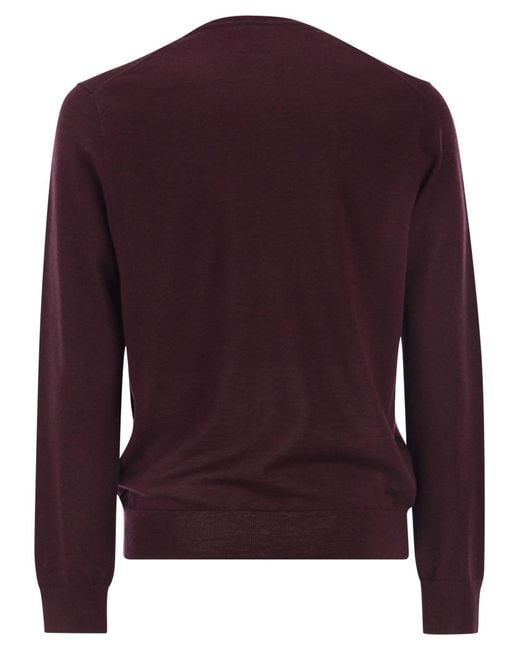 Polo Ralph Lauren Purple Slim-Fit Washable Wool Crew Neck Jumper for men