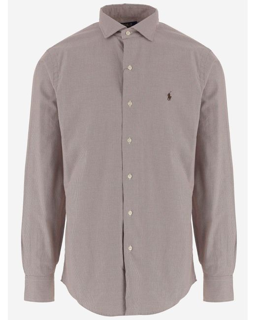 Polo Ralph Lauren Baumwollhemd mit Logo in Brown für Herren