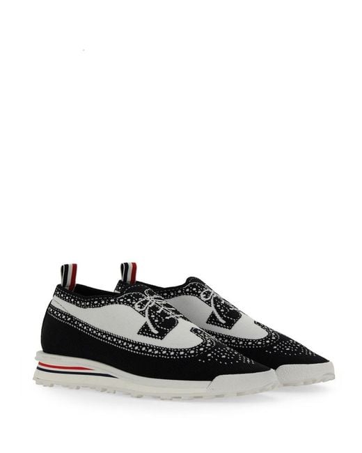 Thom Browne Black Tech Runner Sneaker for men