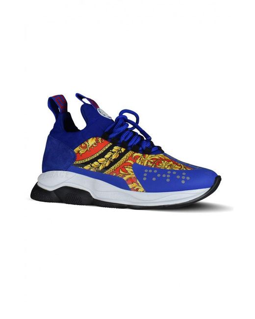 Versace Blue Chain Reaction Sneakers for men
