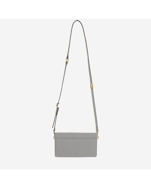 Pinko White Leather Bag With Logo