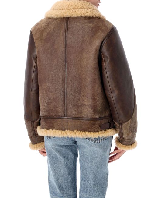 Ralph Lauren Brown Shearling Aviator Jacket
