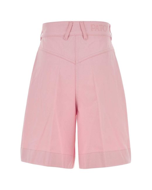 Patou Pink Cotton Bermuda Shorts