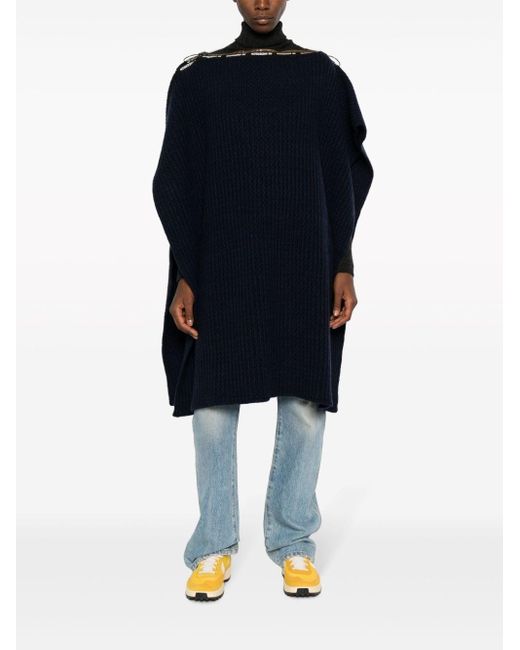 A.p.c. X Jw Anderson Blue Swann Wool Poncho for men