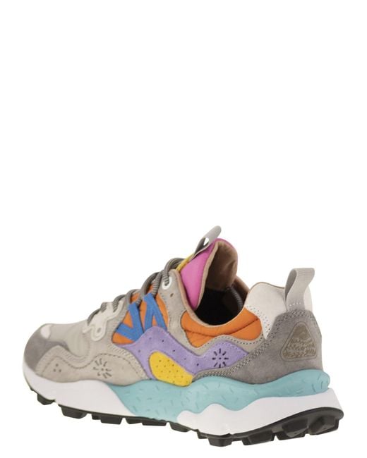 Flower Mountain Gray Yamano 3 Turnschuhe im Wildleder und technischen Stoff