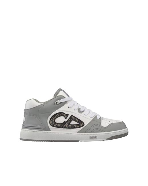 Dior Gray B57 Mid Leather Sneakers