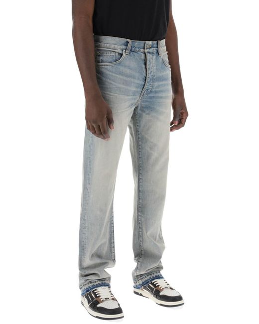 Jeans sueltos cortados rectos Amiri de hombre de color Blue