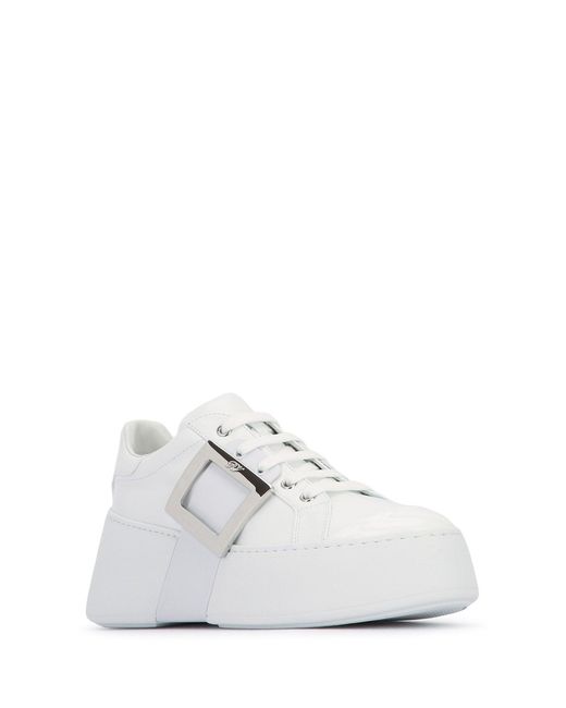 Roger Vivier White Viv Skate High Abs Met Sneakers