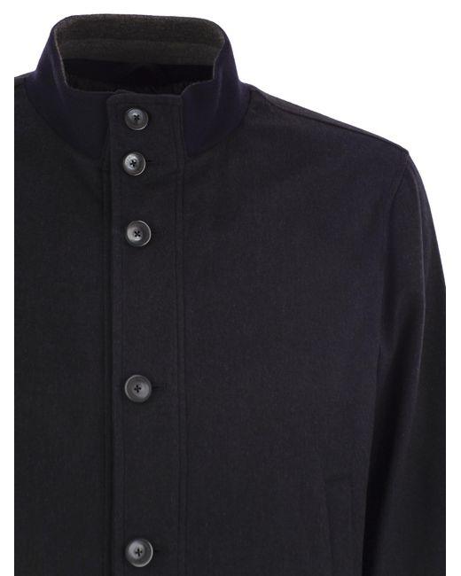 Herno Silk En Cashmere Bomber Jacket in het Blue voor heren