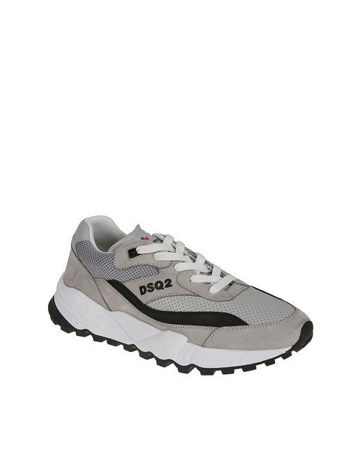 DSquared² Gray Free Leather Sneakers for men