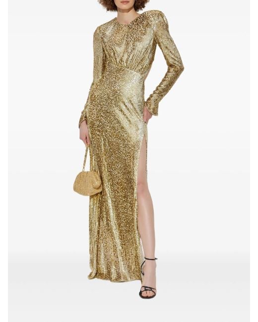 Self-Portrait Metallic Fil Coup Maxi Dress