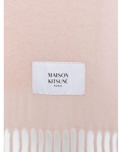 Écharpe À Patch Logo Maison Kitsuné en coloris White