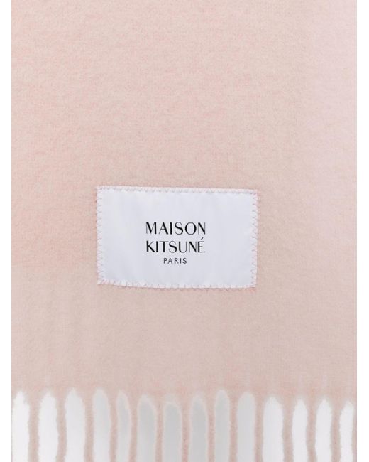 Maison Kitsuné Sjaal Met Logopatch in het White
