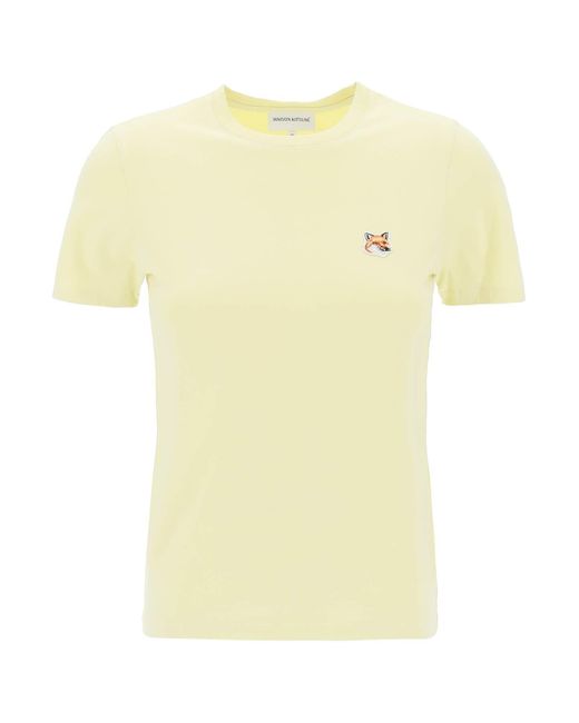 Maison Kitsuné Yellow Fox Head Crew Neck T -Shirt