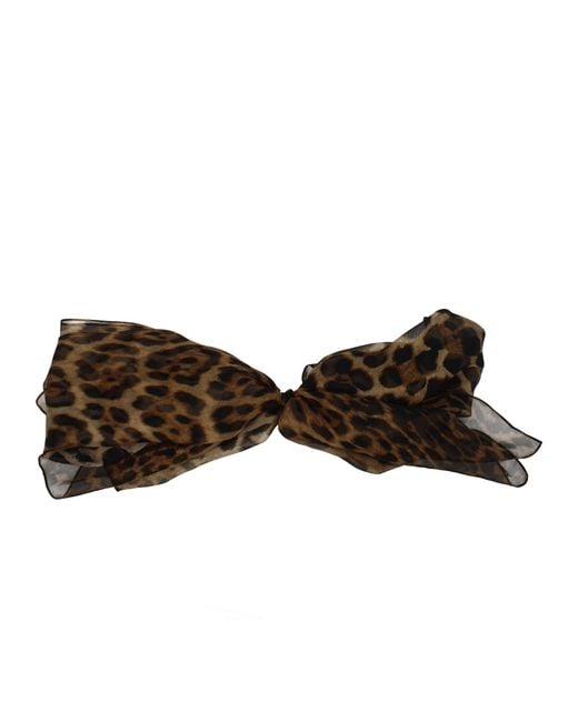 Saint Laurent Brown Leopard Silk Pins for men