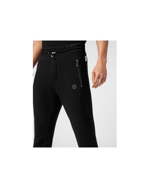 Philipp Plein Black Puffered Jogging Pants for men