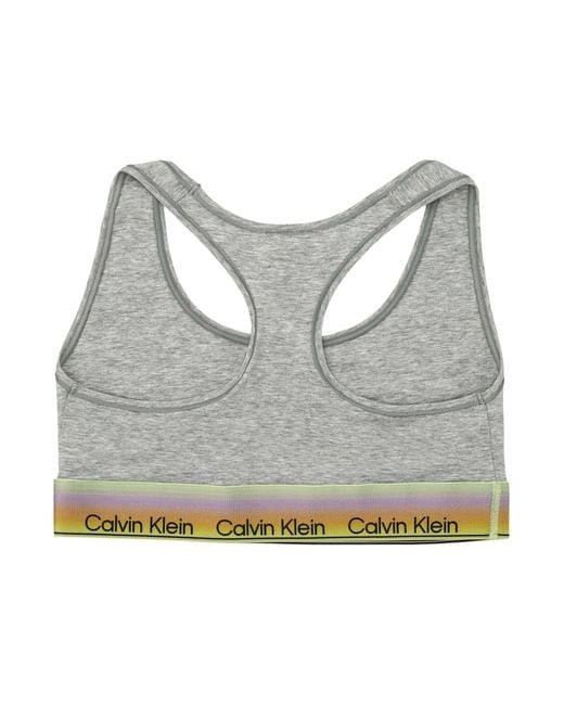 Calvin Klein Gray Logo Band Bralette