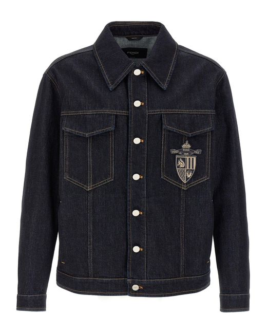Fendi Crest Jacket in het Blue voor heren